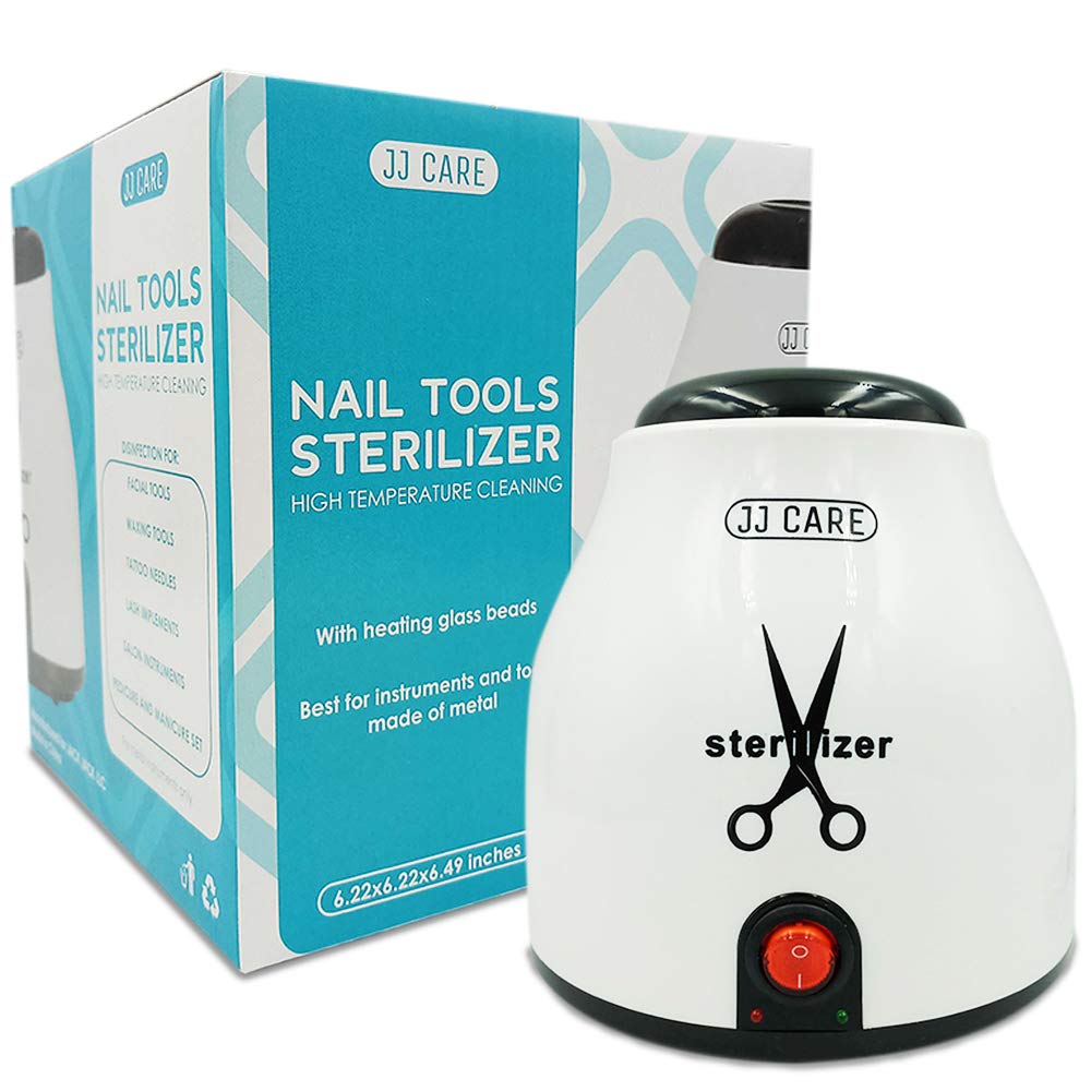 JJ CARE Nail Tool Sterilizer with Glass Beads | Implement Tweezer Disinfectant Container | Salon & Manicure Disinfectant Jar Small