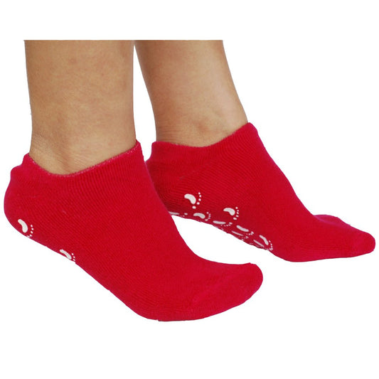 EMILYSTORES Moisturize Soften Repair Cracked Skin Treatment Moisturizing Full Gel Socks Jojoba Oil Vitamin E Spa Magenta 1Pair