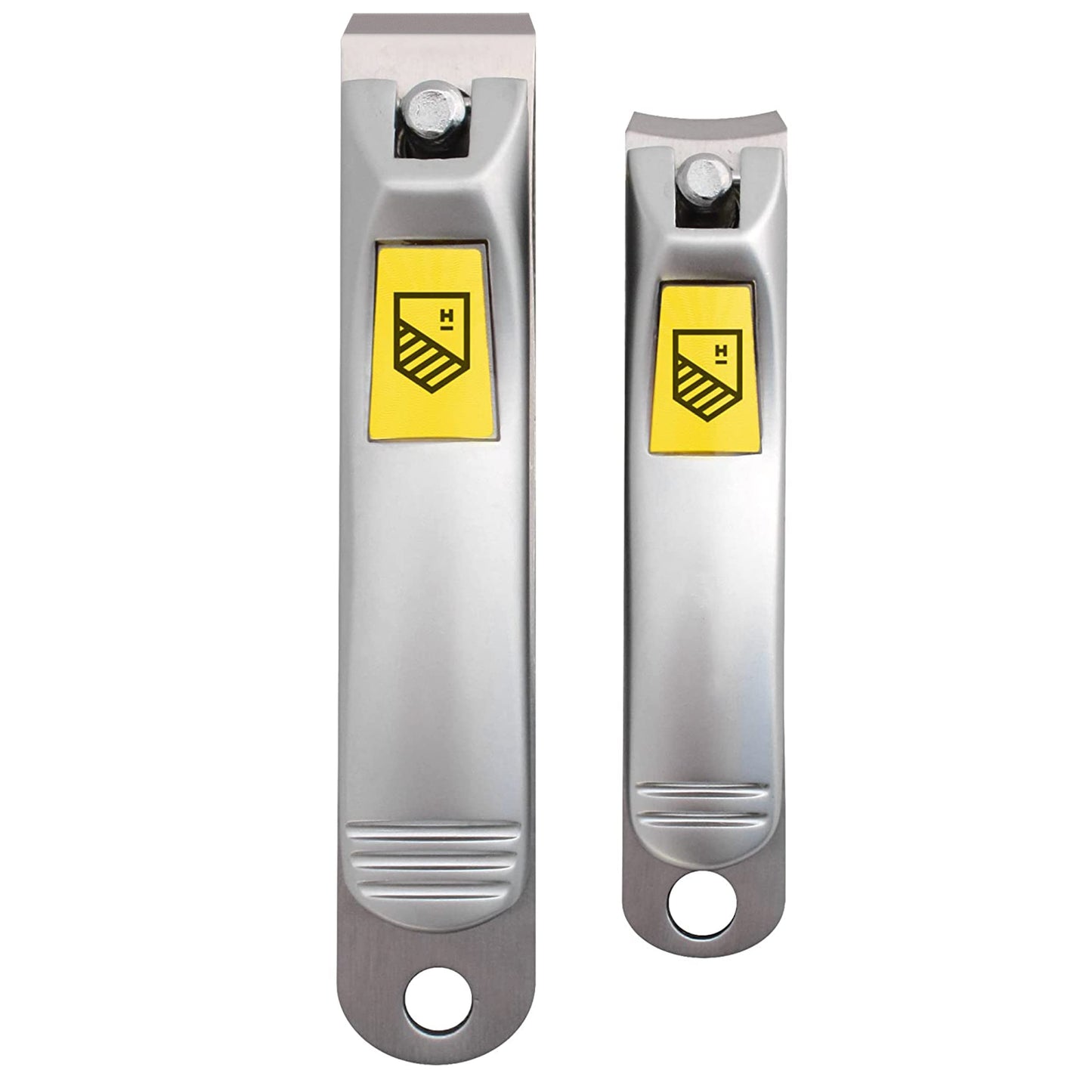 Harperton Nail Clippers Set - 2 Pack Stainless Steel, Professional Fingernail & Toenail Clippers for Thick Nails (Straight & Curved)