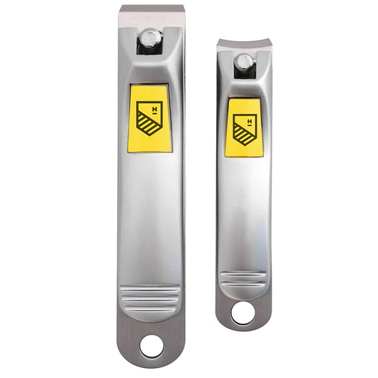 Harperton Nail Clippers Set - 2 Pack Stainless Steel, Professional Fingernail & Toenail Clippers for Thick Nails (Straight & Curved)