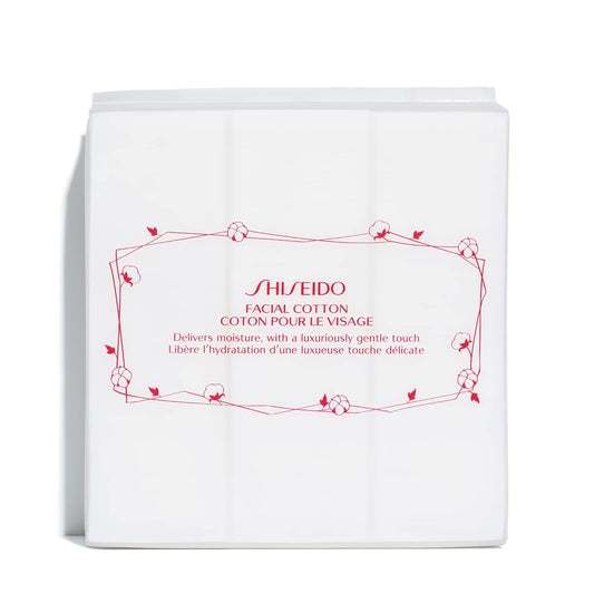 Shiseido Facial Cotton Pads - Includes 165 Squares - for Softener Application & Makeup Removal - 100% Natural, Super Soft
