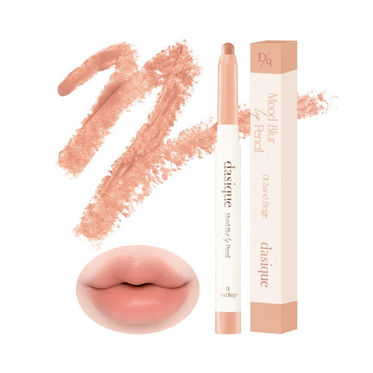 dasique Mood Blur Lip Pencil | A smooth creamy texture with hydration | Multipurpose for cheeks | Vegan (01 Sand Beige)