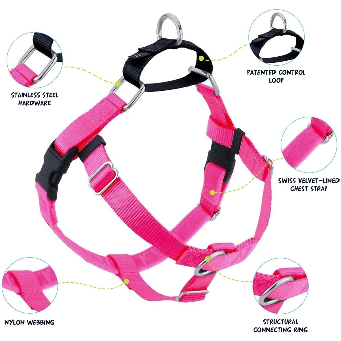 Freedom No-Pull Dog Harness Hot Pink