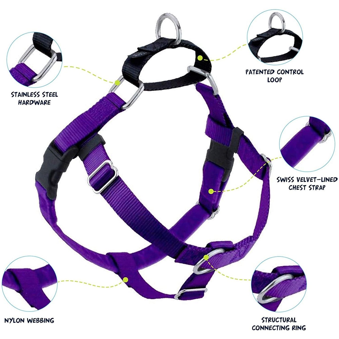 Freedom No-Pull Dog Harness Purple