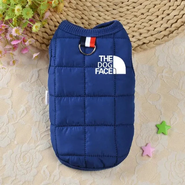 Double Sided Dog Coat Winter Warm Blue XL