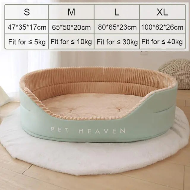 Soft Padded Dog Bed Green Khaki Bed M