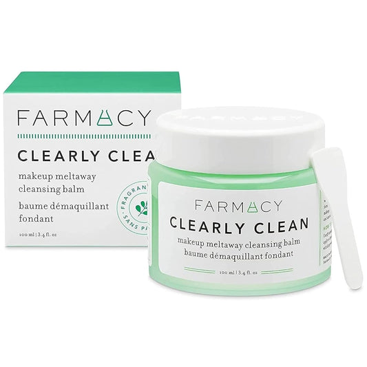 Farmacy Makeup Remover Cleansing Balm - Clearly Clean Fragrance-Free Makeup Melting Balm - Great Balm Cleanser for Sensitive Skin (3.4 Fl Oz)
