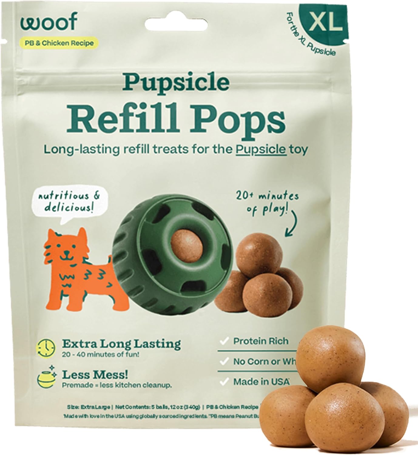 WOOF Chicken & Peanut Butter Refill Pops