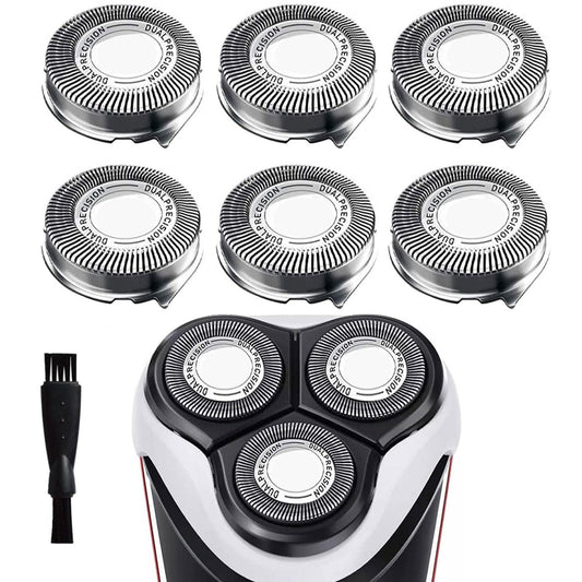 HQ8 Replacement Heads Compatible with Philips Razor and Aquatec Shavers, HQ8 Razor Blades for PT720 AT880 AT810 Heads New Upgraded HQ8 Blades for Norelco HQ8 Series Shaver, 6-Pack & Brush