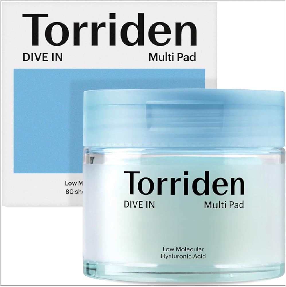Torriden Dive-in Vegan Hyaluronic Acid Toner Pads for Face (80 Pads) Moisturizing Facial Pads for Cooling, Soothing, Hydrating Spot Masking | Alcohol-Free Fragrance-Free No Colorants Cruelty-Free