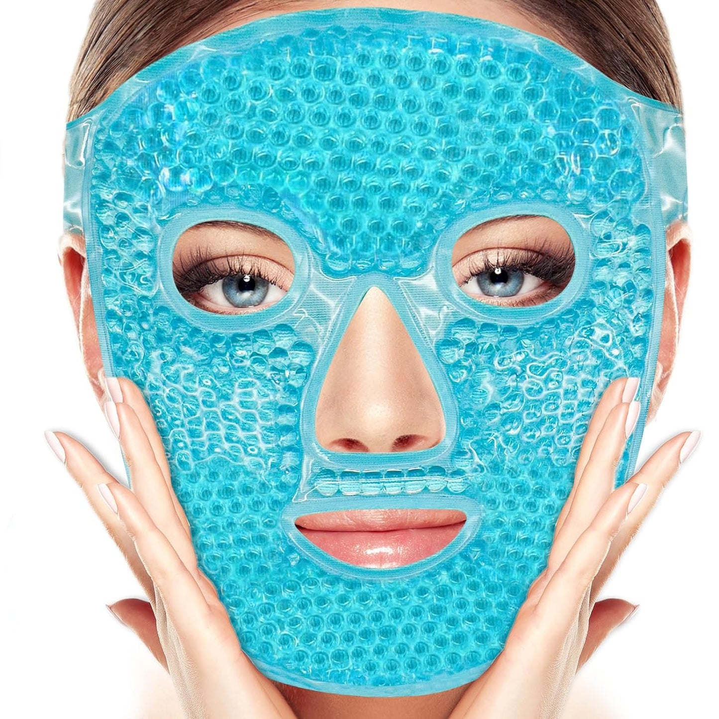FUNNIR Gel Beads Face Ice Mask Pack to Reduce Puffiness, Dark Circles, Hot Cold Compress Pack, Face Spa for Woman Sleeping, Pressure, Headaches, Toothache, Skin Care Products