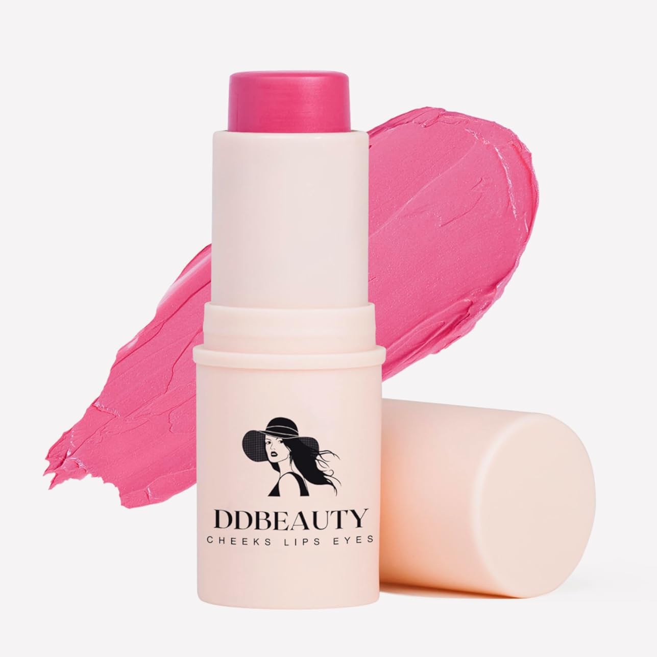 DDBEAUTY Blush, Cheeks, Eyes, Lips, 3-in1 Color Stick/Creamy Multitasking Makeup with Skin Nourishing Ingredients, Vegan, Cruelty-Free, (Pink Bubble).