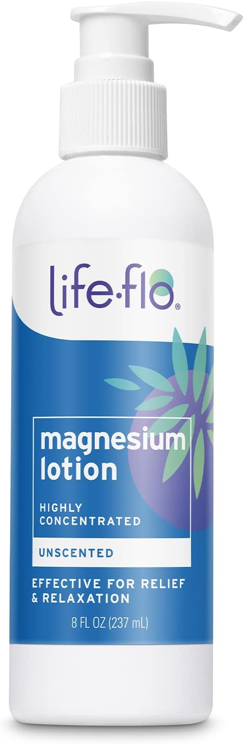 Life-flo Magnesium Lotion, Unscented Massage & Body Lotion, Relief & Relaxation for Overworked Muscles & Joints, with Magnesium Chloride from The Zechstein Seabed, Plus Shea Butter & Coconut Oil, 8oz