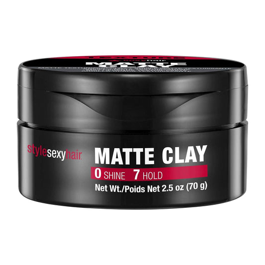 SexyHair Style Matte Clay Matte Texturizing Clay | Separates, Defines and Molds | Helps Tame Unruly Ends | Washes Out Easily