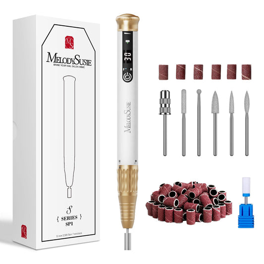 MelodySusie SP1 Cordless Nail Drill,Professional 30000 RPM Rechargeable Electric Nail File for Acrylic and Gel Nails,Portable Efile Nail Machine Kit for Manicure Pedicure and Polishing