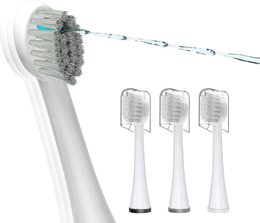 Replacement Brush Heads for ________________ __________-____________ 2.0 Flossing Toothbrush with Cover, Compact, 3 Count White, Soft Bristles