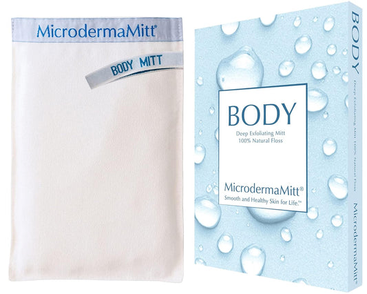 MicrodermaMitt Deep Exfoliating Mitt for Shower Ð Dead Skin Remover & Exfoliator - Improve Uneven Skin Texture - Deep Pore Cleansing - Keratosis Pilaris Scrub Glove Ð Bath & Shower Essential