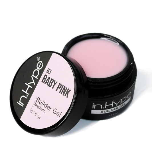 IN.HYPE UV/LED Hard Builder Gel for Nail Extension/Strengthening (Baby Pink#3). Sculpting Color UV gel for nail
