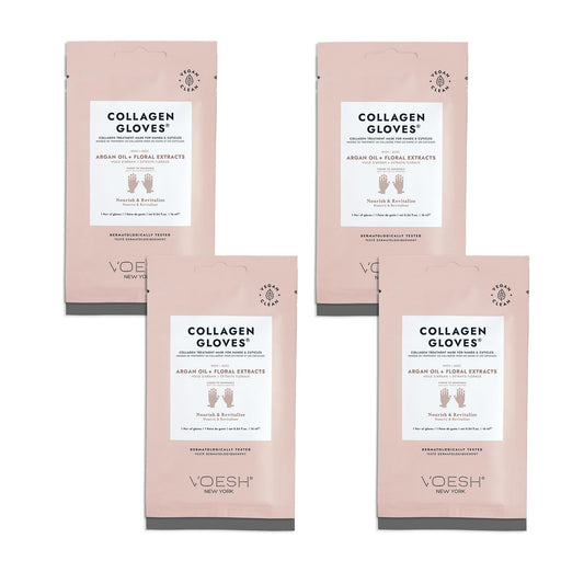 VOESH Collagen Gloves, Vegan Hand Masks, 4 Pack, Moisturizing Hand Mask, Lotion Gloves, Hydrating Gloves, Hand Care, Spa Manicure Gloves, Dry Hand Treatment