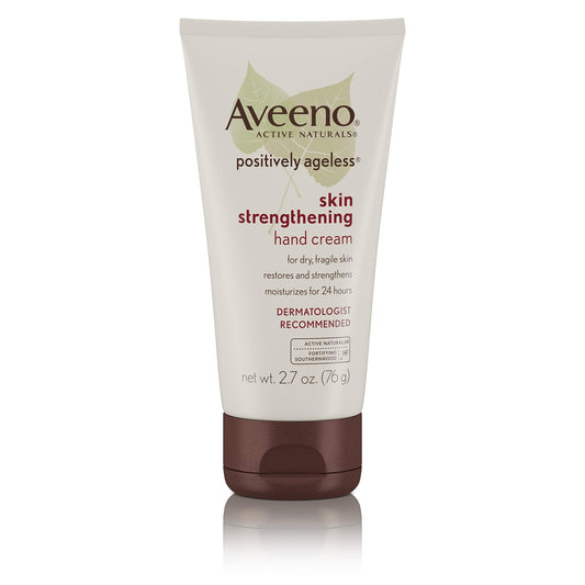 Aveeno Positively Ageless Skin Strengthening Hand Cream For Dry Skin, 2.7 Oz (Pack of 2)