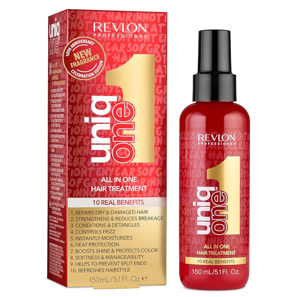REVLON PROFESSIONAL UNIQONE HAIR TREATMENT, Moisturizing Leave-In Product, Repair For Damaged Hair, Promotes Healthy Hair, 5.1 Fl Oz (Pack of 1)