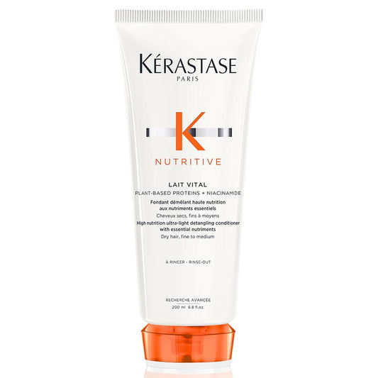 Kerastase Nutritive Lait Vital Hydrating Conditioner | Adds Moisture, Shine, and Nourishment | Smoothing and Softening Deep Conditioner | With Niacinamide | For Fine to Medium Dry Hair