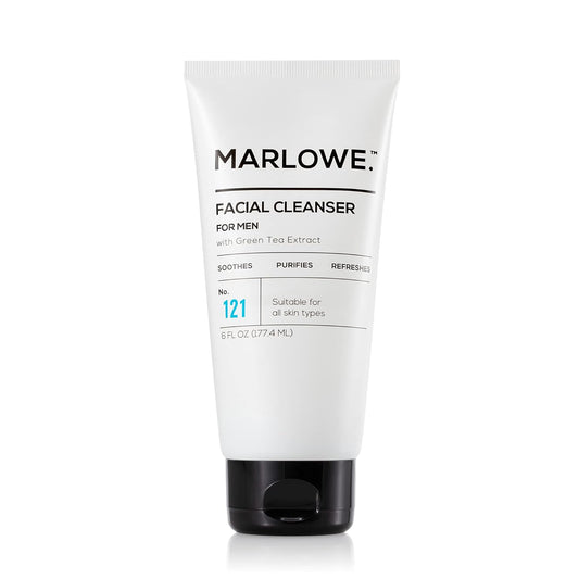 MARLOWE. No. 121 Facial Cleanser for Men 6oz | Daily Face Wash with Natural Extracts & Antioxidants | Soothes, Purifies, Refreshes | Thick Lather, No More Dry