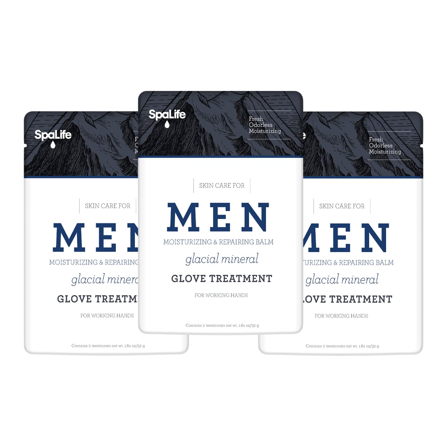 Spa Life Men's Glacial Mineral Moisturizing and Repairing Balm for The Working Hand (Hand Gloves 3 Pairs)