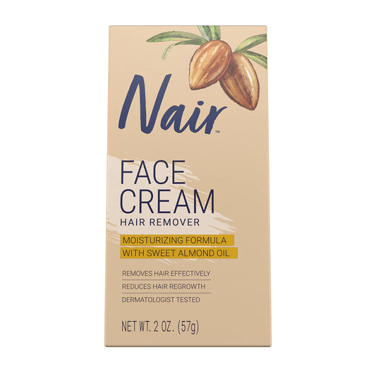 Nair Hair Remover Moisturizing Face Cream with Sweet Almond Oil 2 oz (Pack of 10)