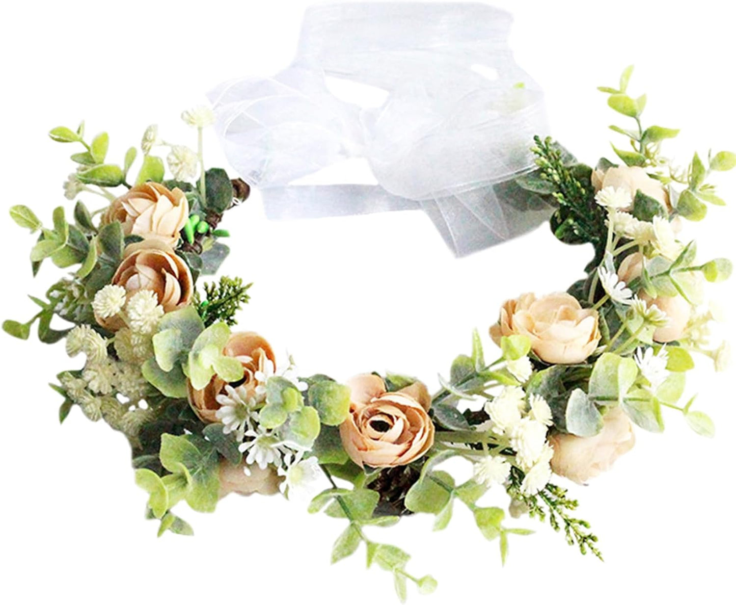 Vivivalue Floral Crown Flower Garland Headband Floral Headpiece Halo Wedding Party Photos