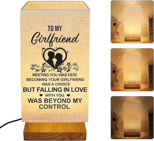 Modern Square Fabric Nightstand Lamp for girlfried