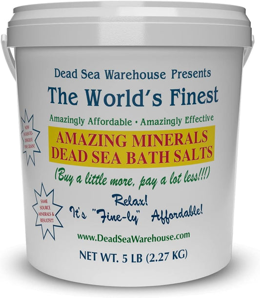 Dead Sea Warehouse Ð Amazing Minerals Dead Sea Bath Salts Ð 5 LBS Ð Highest Mineral Content Ð Moisturize & Soothe Ð Natural Muscle Tension Relief