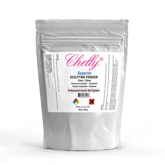 Chelly Superior Sculpting Powder Professional Acrylic Nail System Clear Blush Pink Medium Pink 16 oz 454 g (Clear)