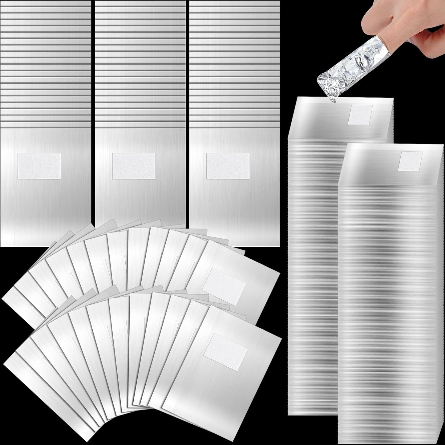 Demissle 2000 Pcs Nail Polish Remover Nail Foil Wraps Gel Nail Polish Remover Soak off Cotton Pads Pre Attached Lint Free Finger Nail Wipes for Acrylic, Dip Powder, Polish, Varnish