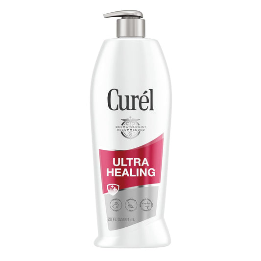 Curel Ultra Healing Lotion, Hand and Body Moisturizer for Extra Dry Skin, with Advanced Ceramide Complex and Hydrating Agents, for Tight Skin, 20 Ounces