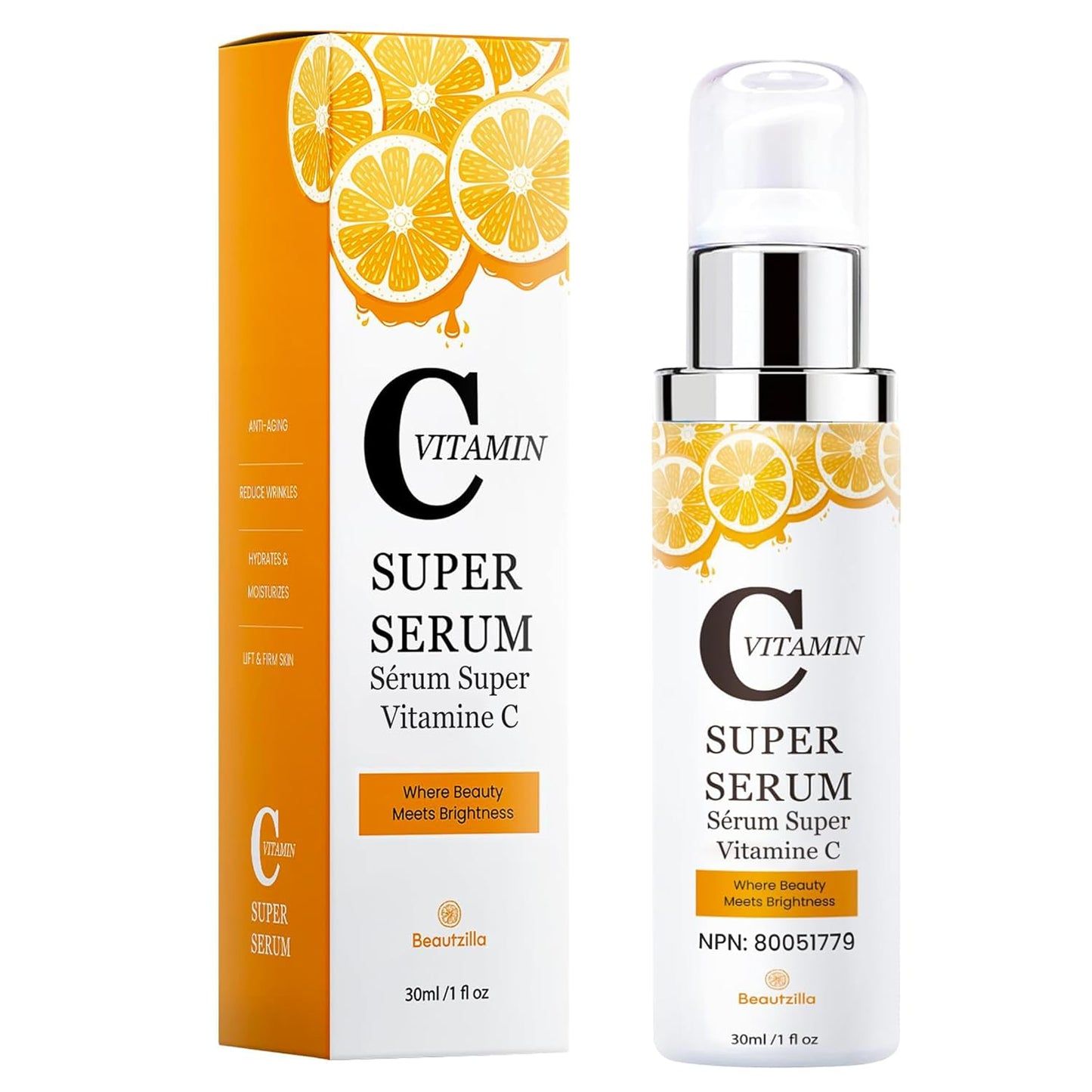 Super Vitamin C Serum for Face with Hyaluronic Acid and Vitamin E - Age-Defying Serum for Dark Spots, Fine Lines, Wrinkles for Women Over 50, Penetrating For Mature Skin, All-in-One Formula - 1 fl oz