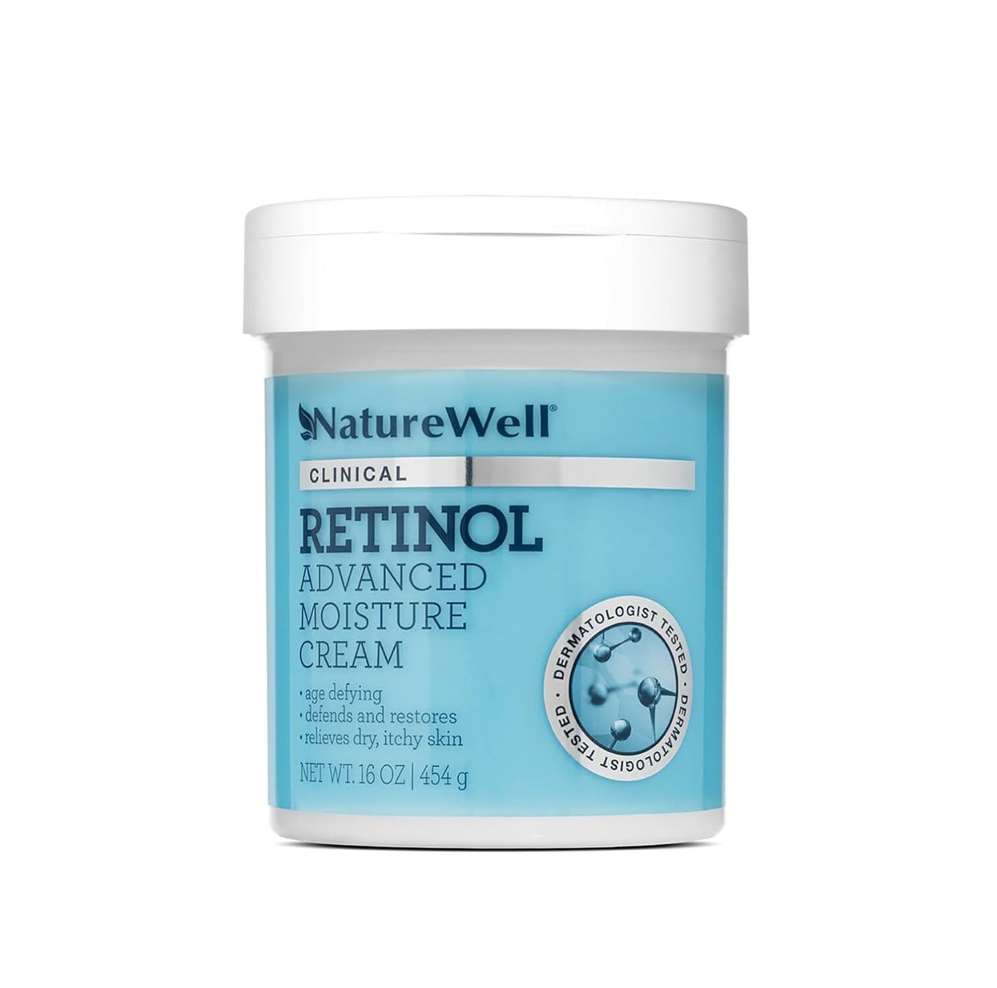NATURE WELL Clinical 2.0 Retinol Advanced Moisture Cream for Face, Body, & Hands, Boosts Skin Firmness, Enhances Skin Tone, No Greasy Residue, 16 Oz (Packaging May Vary)