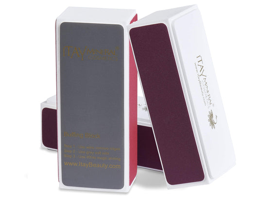 Nail Buffer by Itay Mineral Cosmetics, Natural Nail Shiner 4 Way Block Diamond Buffing Block, 3 Count