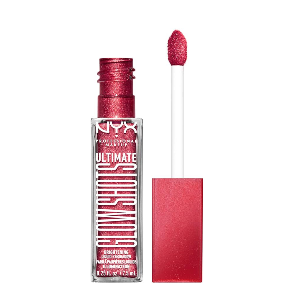 NYX PROFESSIONAL MAKEUP Ultimate Glow Shots, Brightening Liquid Eyeshadow - Raspberry Rave