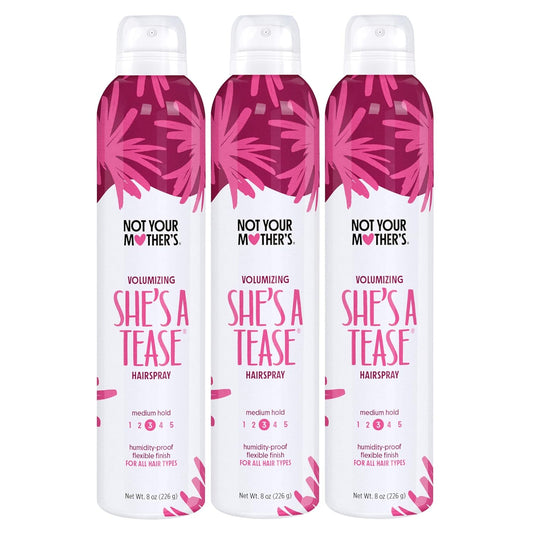 Not Your Mother's She's a Tease Hairspray (3-Pack) - 8 oz - Volumizing Hairspray - Firm Yet Flexible Hold for Volume That Lasts