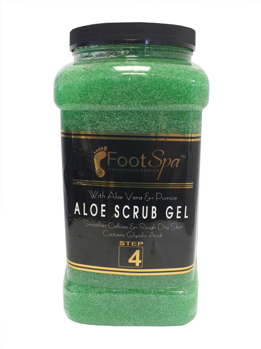 FOOT SPA - Exfoliating Scrub Gel, 128 Oz - Manicure, Pedicure and Body Exfoliator Infused with Aloe Vera and Salicylic Acid - Glow, Polish, Smooth and Moisture Skin - Bulk, Refill Gallon