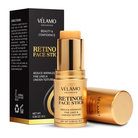VELAMO ADVANCED Retinol Face Stick: Reduce Fine Lines Wrinkles and Uneven Texture in 4-6 Weeks - Retinol Cream Wrinkle Cream for Face Anti Wrinkle Cream Anti Aging Face Cream - 8 G/0.28 OZ