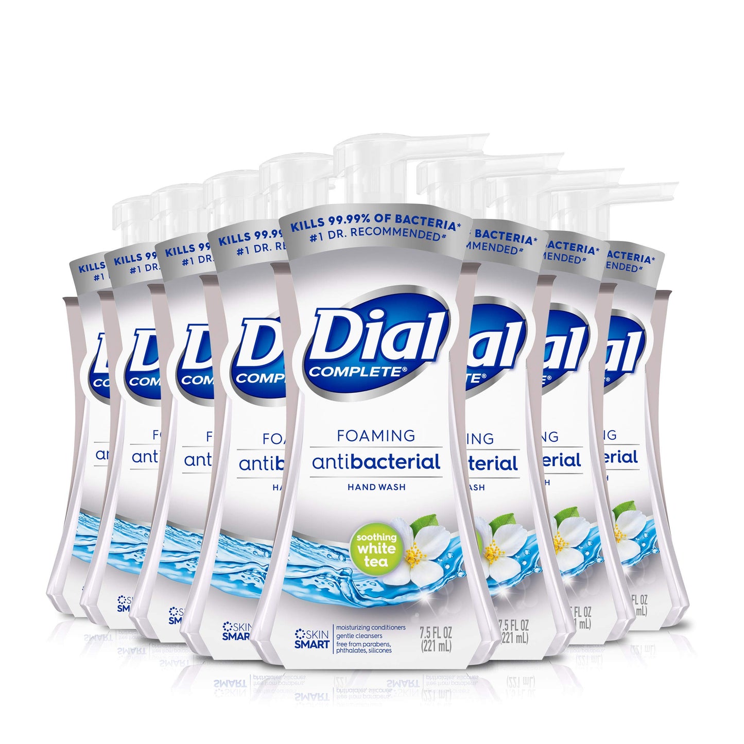 Dial Complete White Tea and Vit. E Antibacterial Foaming Hand Wash -7.5 fl oz , 8 Count (Pack of 1)