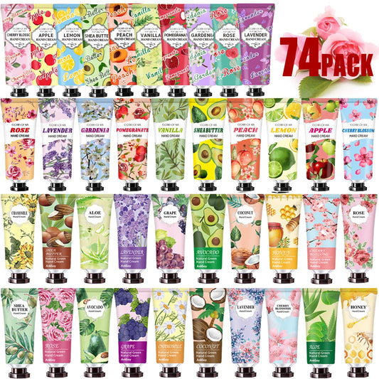 74 PACK Hand Cream Stocking Stuffers Christmas Gifts,Plant Fragrance Hand Cream For Women and Girls,Moisturizing Hand Lotion For Dry Hands,Travel Size Mini Lotion Perfect for Mother's Day,Christmas