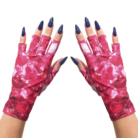 ManiGlovz - The ORIGINAL UPF 50+ UV Light Protective Nail Gloves | Gel Manicure Gloves and Anti UV Fingerless Gloves for Women | Can be Used as Sun Protection Gloves for Driving | Wishful Pinking