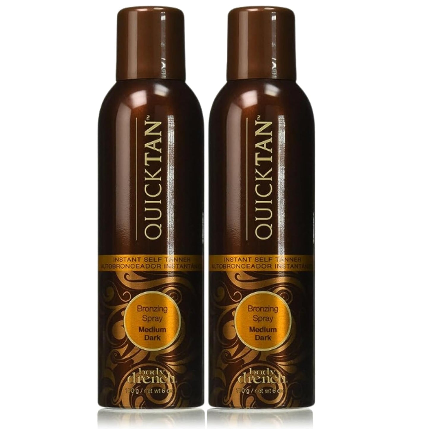 Body Drench Quicktan Quick Tan Bronzing Spray Medium Dark (The Perfect Ultra Bronzing Self-tanner a Fast-drying Formula) - Size 6 Oz / 170g (Pack of 2)