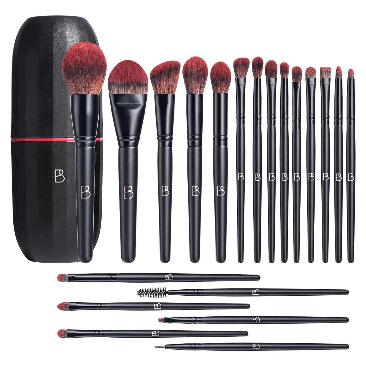 BS-MALL Makeup Brushes Set Professional Ð 20Pcs Premium Synthetic Foundation Powder Concealers Eye shadows Blush Makeup Brushes with Black case