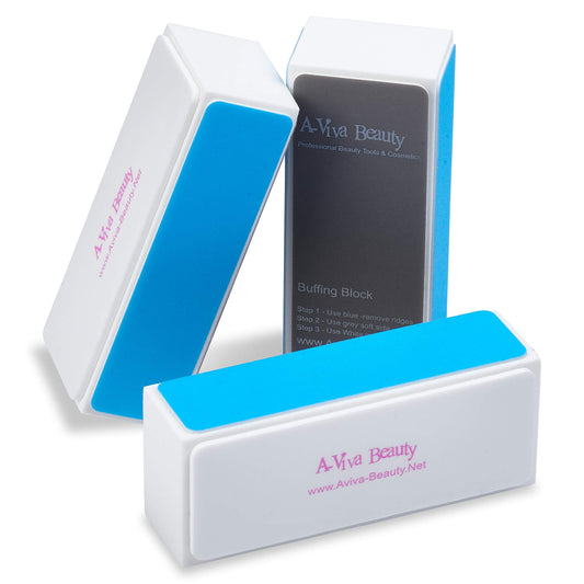 A-viva Beauty 4 Way Shine Nail Buffer Block, 3 Count