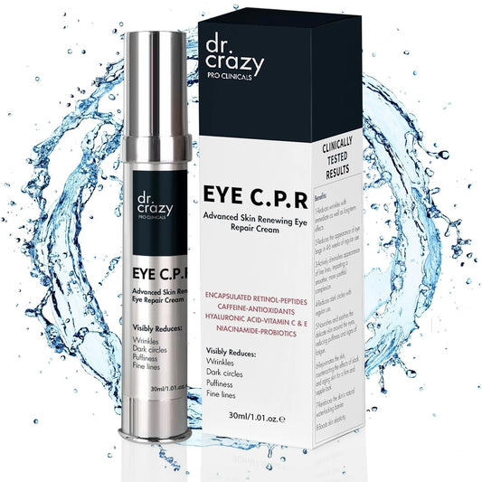 Dr. Crazy Eye C.P.R | Daily Wrinkle & Fine Lines Cream | Under Eye Cream for Dark Circles and Puffiness | Anti Aging Eye Cream with Probiotics, Retinol, Caffeine and More| 30ml