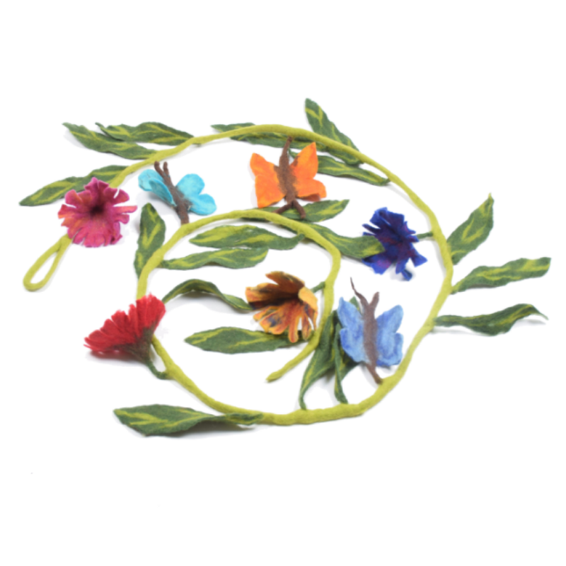 Karma Cat Flowers and Butterflies Garland